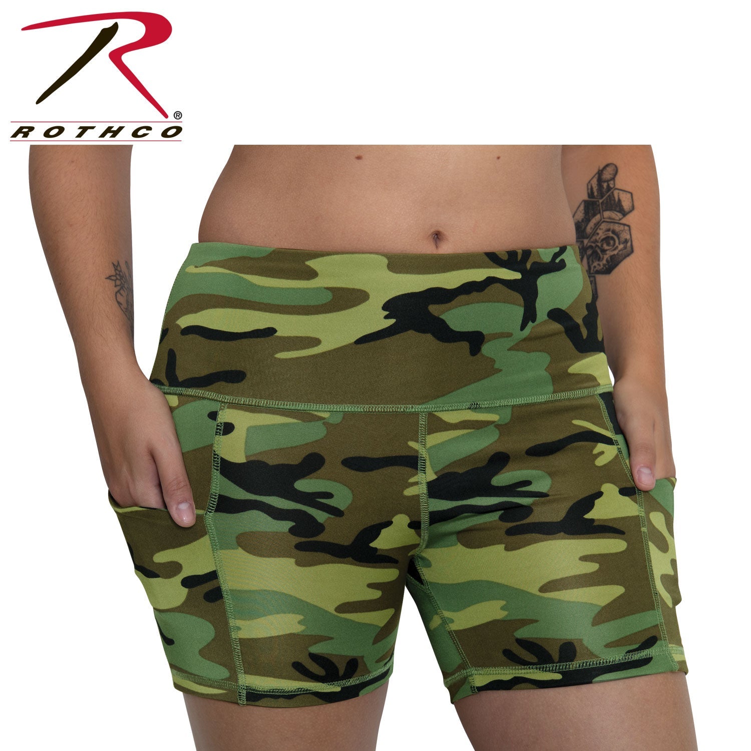 Rothco Womens Camo Workout Performance Legging Shorts LARSON TACTICAL SUPPLY