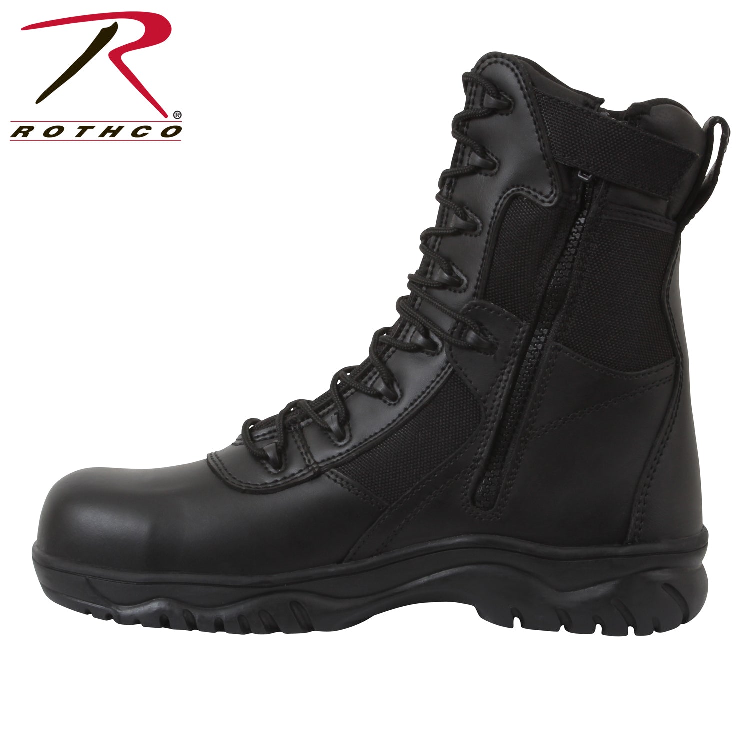 Rothco Forced Entry Tactical Boot With Side Zipper & Composite Toe - 8 Inch LARSON TACTICAL SUPPLY