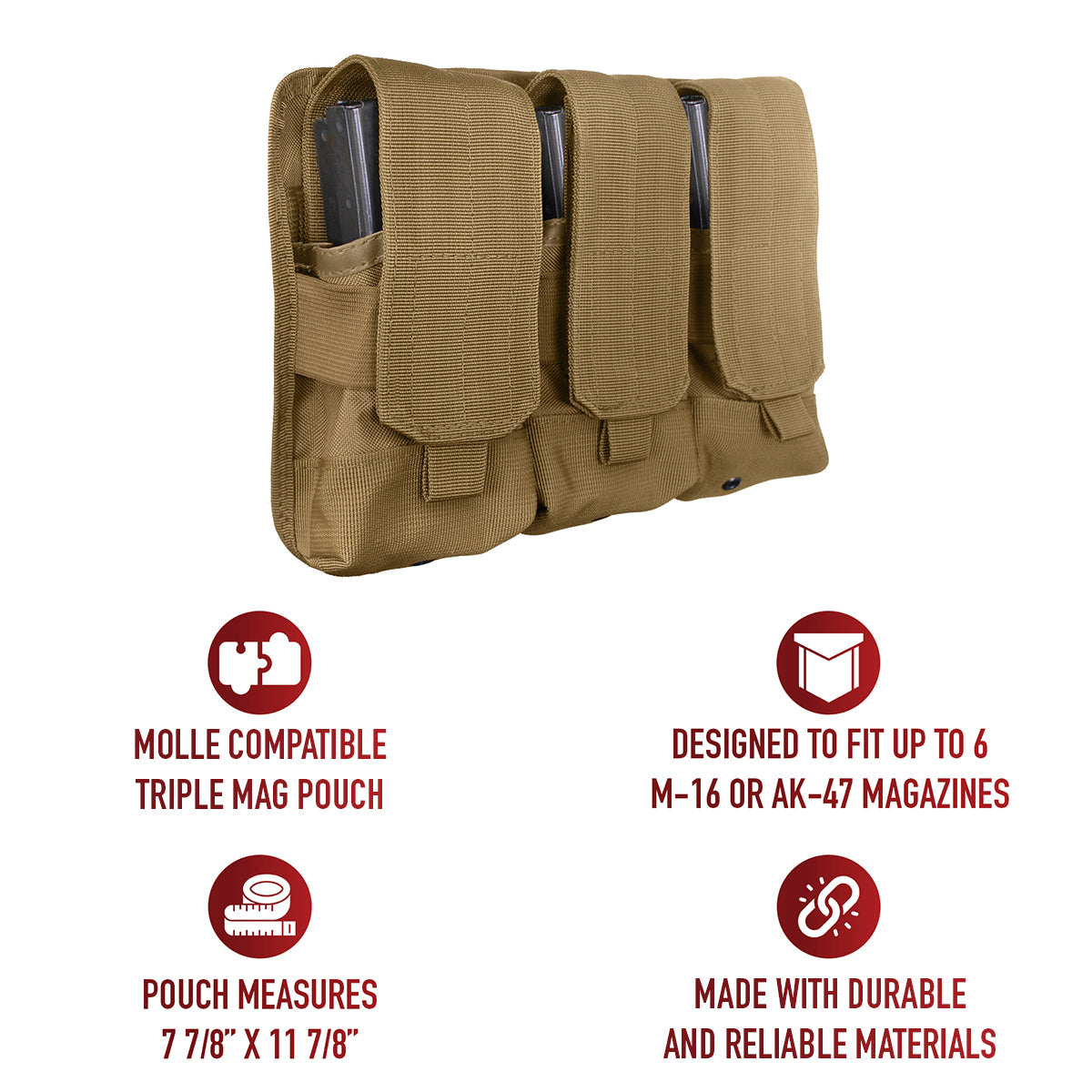 Rothco Universal Triple Mag Rifle Pouch LARSON TACTICAL SUPPLY