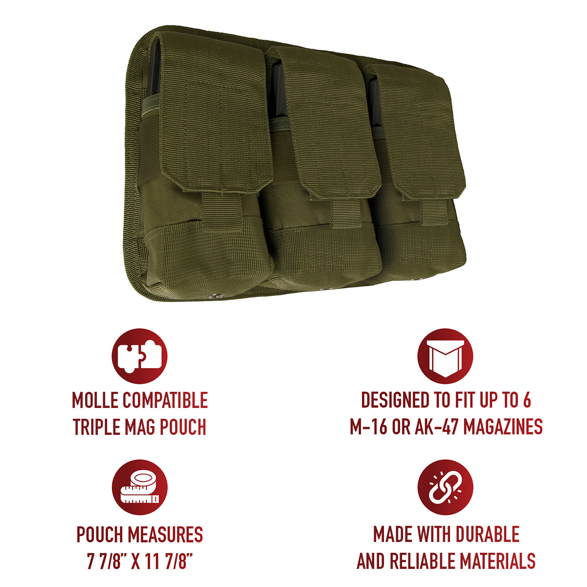 Rothco Universal Triple Mag Rifle Pouch LARSON TACTICAL SUPPLY