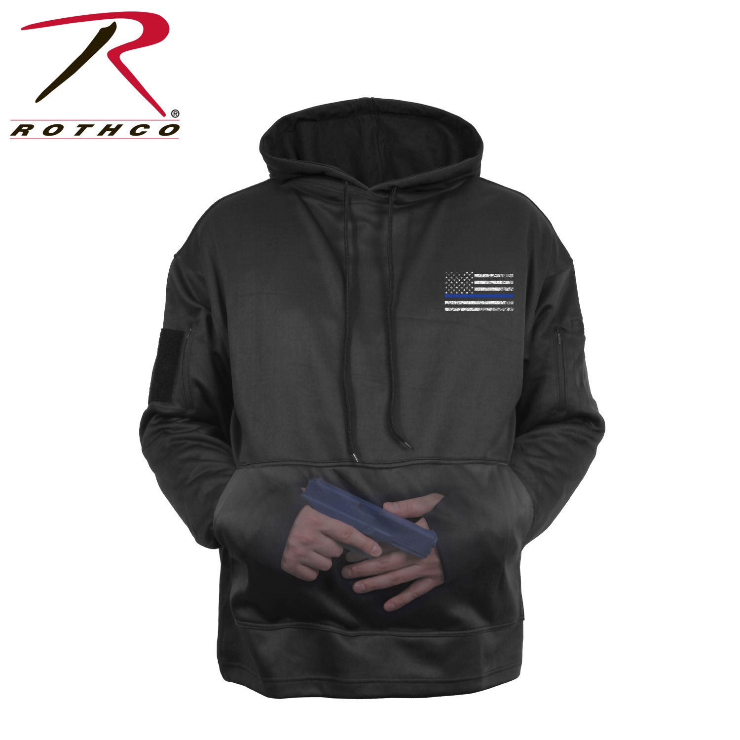 Rothco Concealed Carry Thin Blue Line Hoodie LARSON TACTICAL SUPPLY