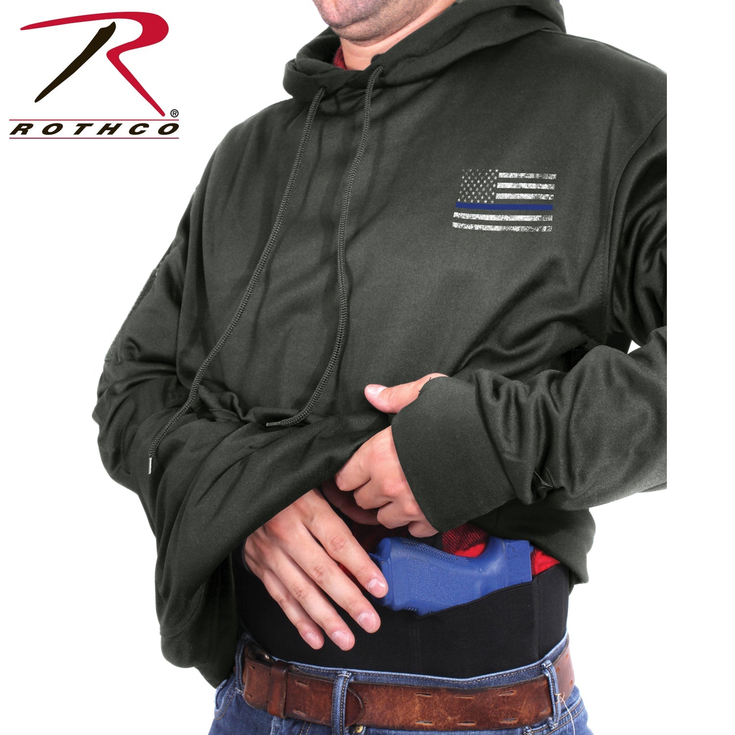 Rothco Concealed Carry Thin Blue Line Hoodie LARSON TACTICAL SUPPLY