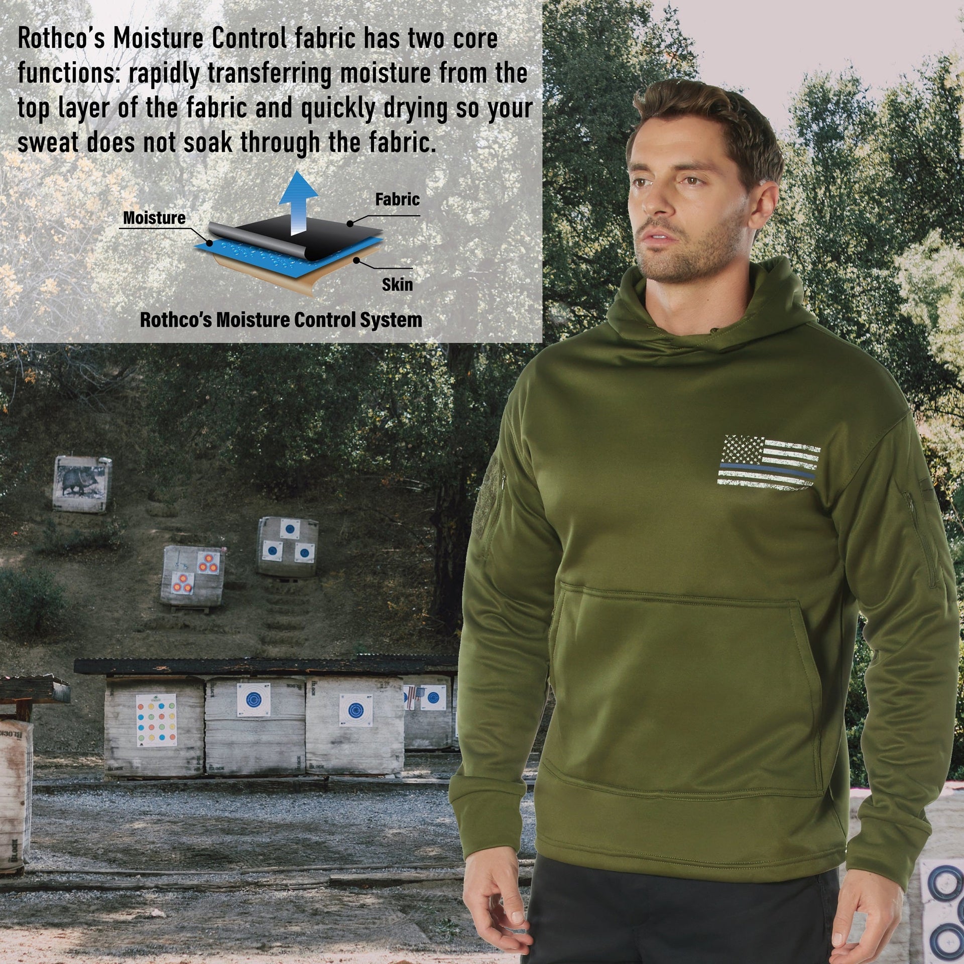 Rothco Concealed Carry Thin Blue Line Hoodie LARSON TACTICAL SUPPLY