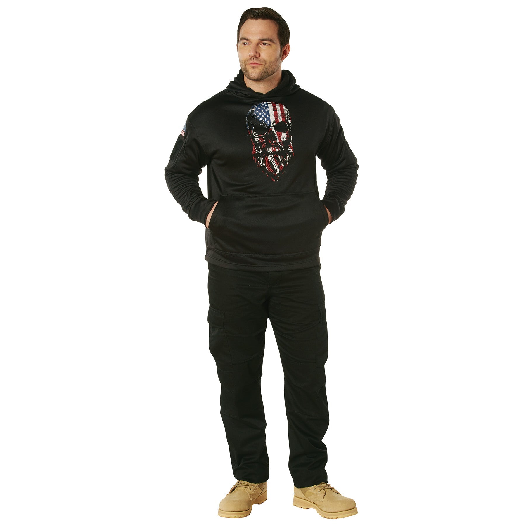 Rothco Bearded Skull Concealed Carry Hoodie - Black LARSON TACTICAL SUPPLY