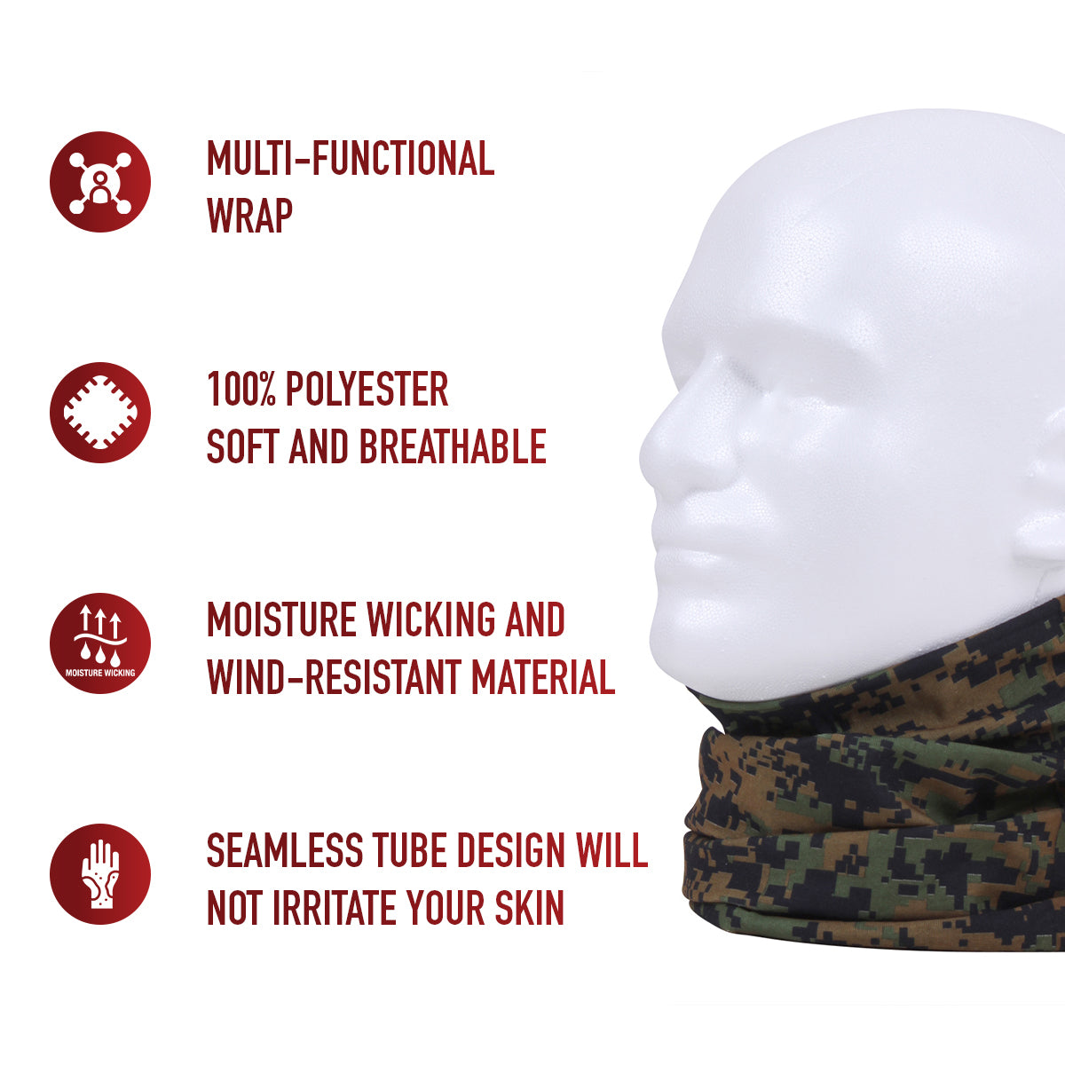 Rothco Multi-Use Neck Gaiter and Face Covering Tactical Wrap LARSON TACTICAL SUPPLY