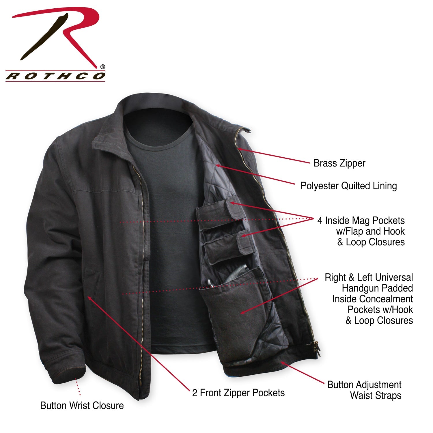 Rothco Concealed Carry 3 Season Jacket LARSON TACTICAL SUPPLY