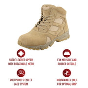 Rothco Forced Entry Desert Tan Deployment Boot - 6 Inch LARSON TACTICAL SUPPLY