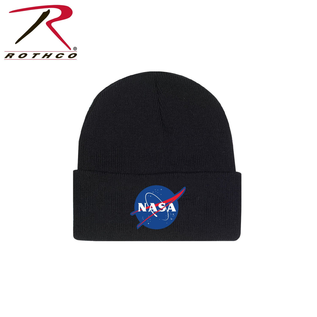Rothco Deluxe NASA Meatball Logo Embroidered Watch Cap - Black LARSON TACTICAL SUPPLY