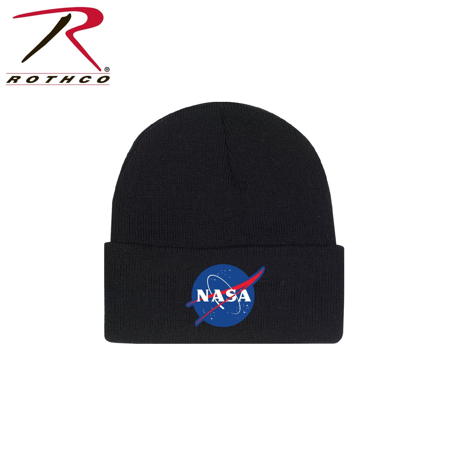 Rothco Deluxe NASA Meatball Logo Embroidered Watch Cap - Black LARSON TACTICAL SUPPLY