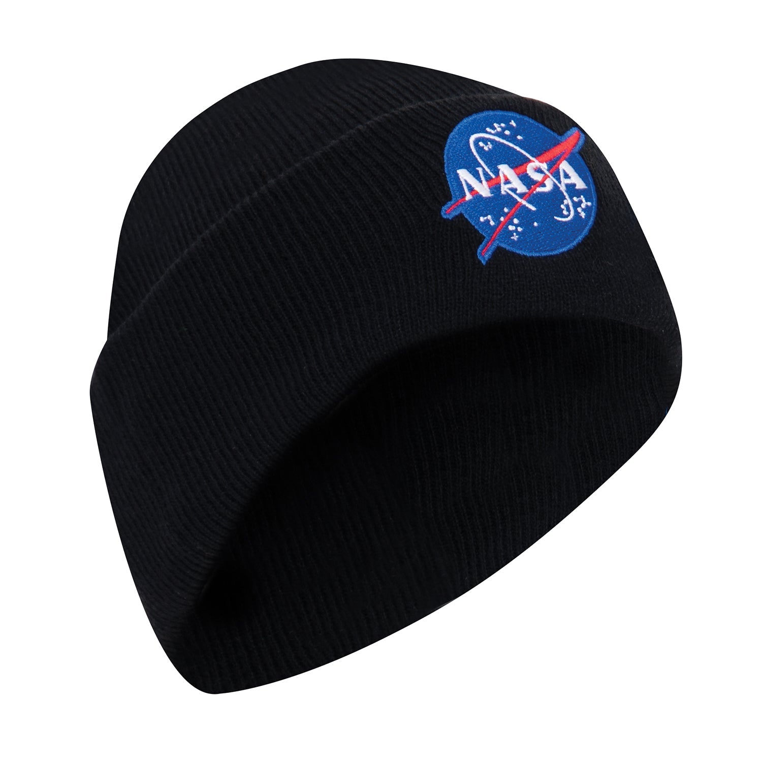 Rothco Deluxe NASA Meatball Logo Embroidered Watch Cap - Black LARSON TACTICAL SUPPLY