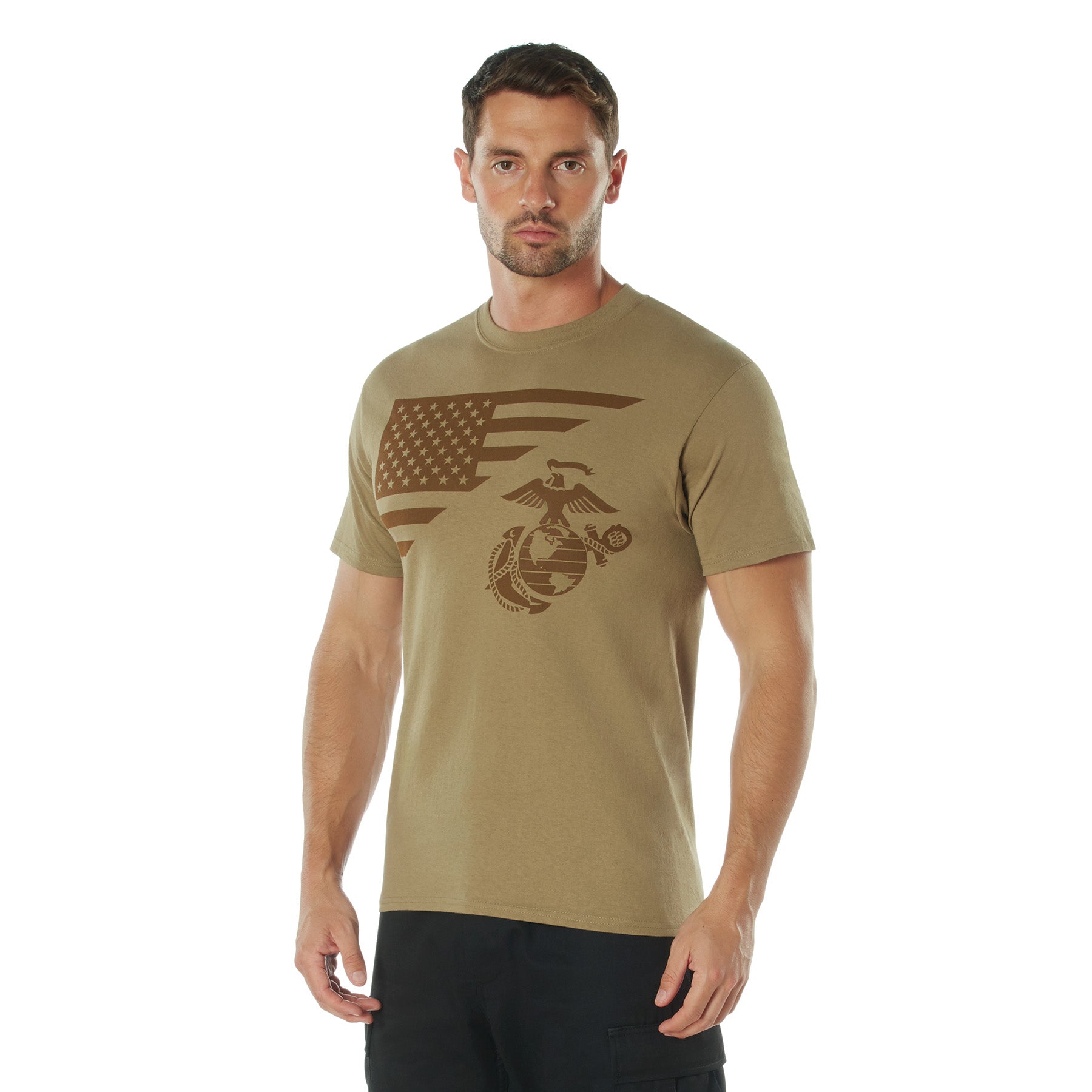 Rothco US Flag / USMC Eagle, Globe, & Anchor T Shirt LARSON TACTICAL SUPPLY