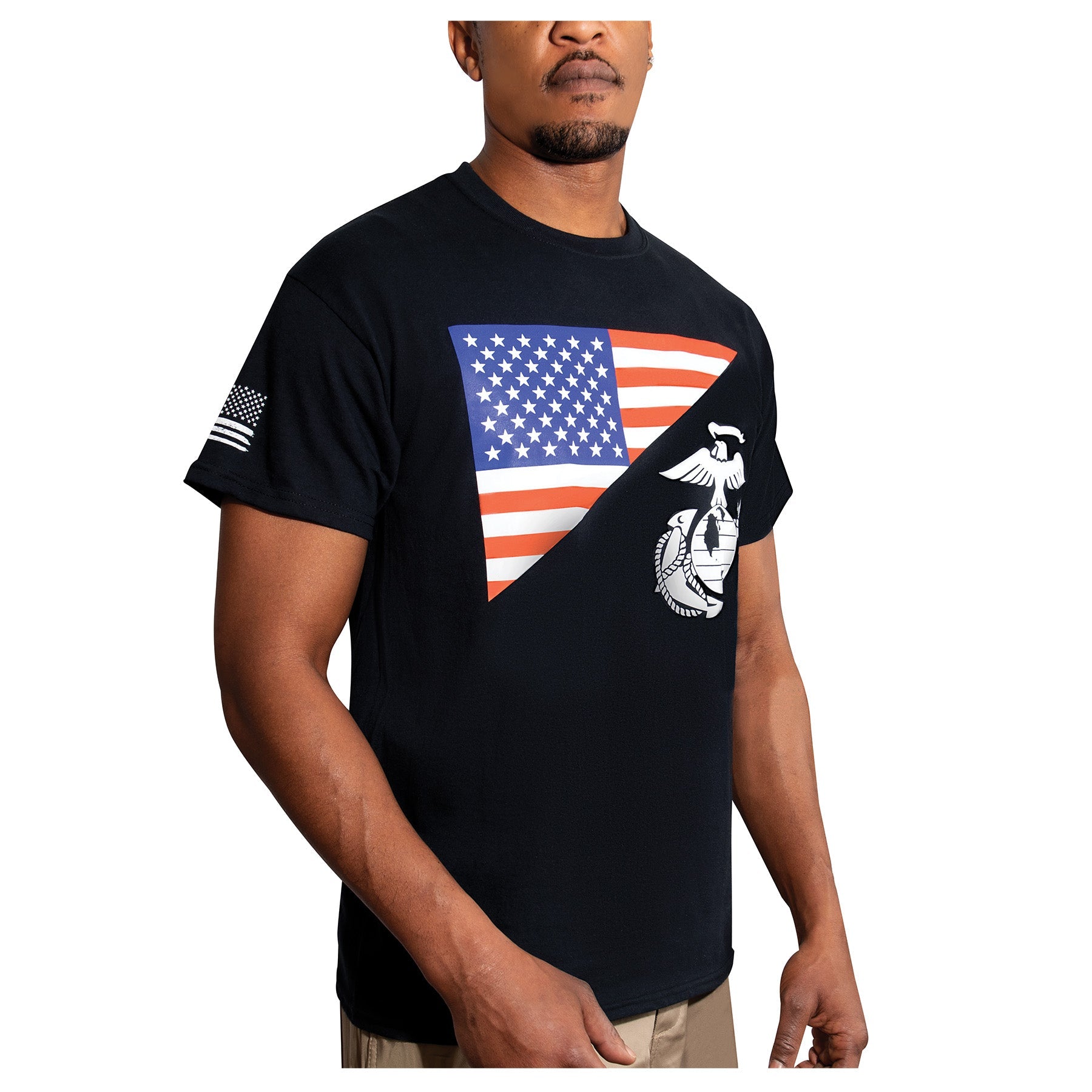 Rothco US Flag / USMC Eagle, Globe, & Anchor T Shirt LARSON TACTICAL SUPPLY