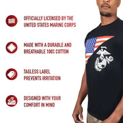 Rothco US Flag / USMC Eagle, Globe, & Anchor T Shirt LARSON TACTICAL SUPPLY