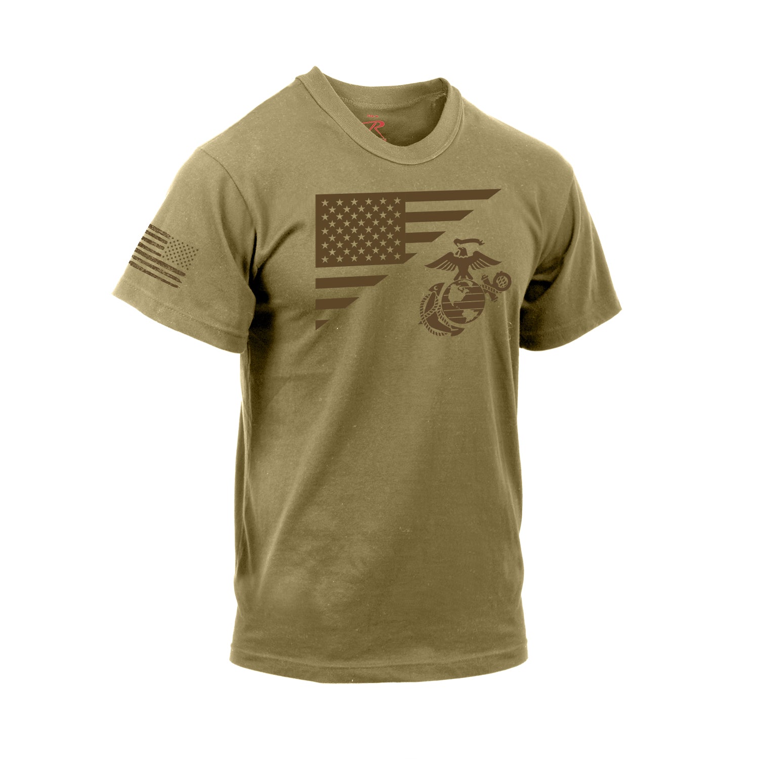 Rothco US Flag / USMC Eagle, Globe, & Anchor T Shirt LARSON TACTICAL SUPPLY