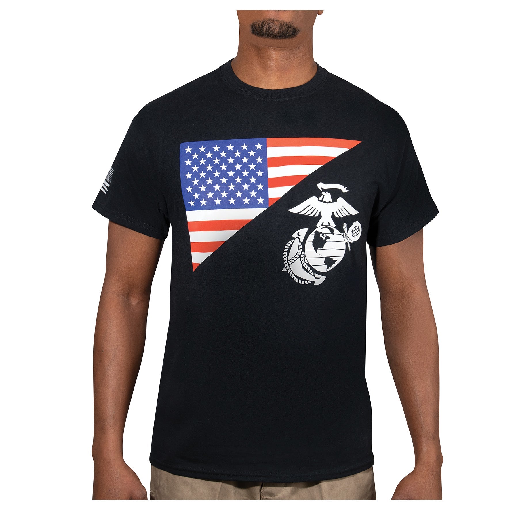 Rothco US Flag / USMC Eagle, Globe, & Anchor T Shirt LARSON TACTICAL SUPPLY