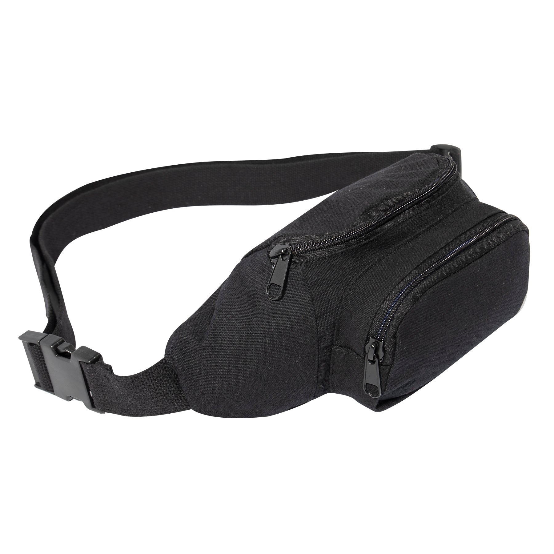 Rothco Canvas Crossbody Fanny Pack - Black LARSON TACTICAL SUPPLY
