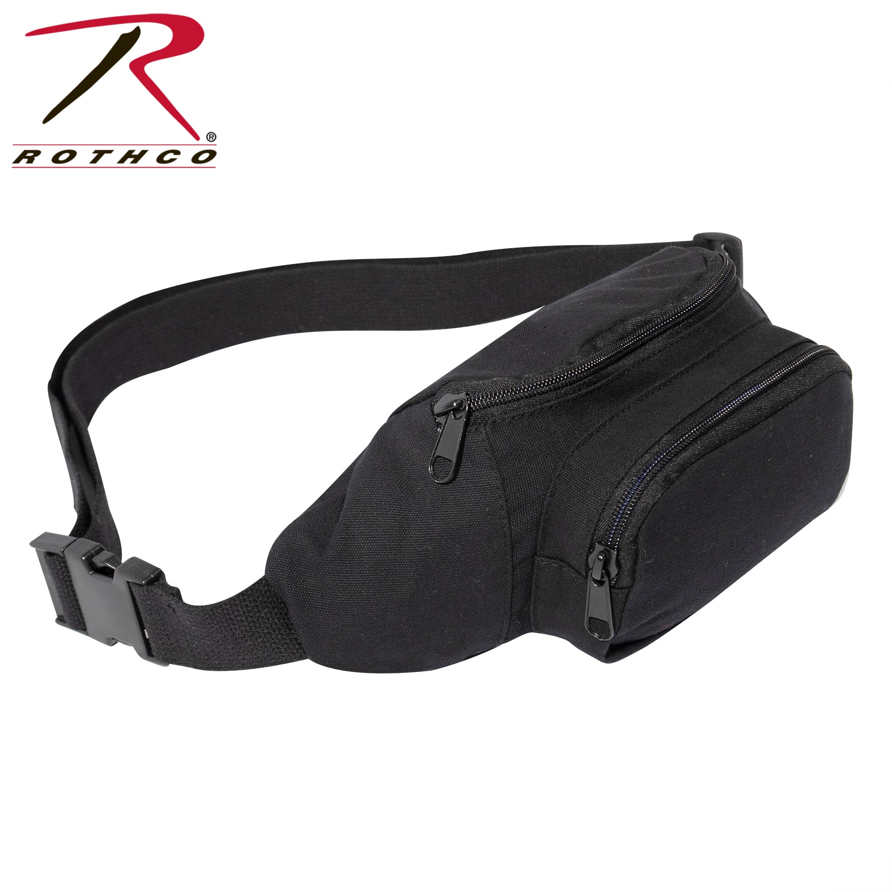 Rothco Canvas Crossbody Fanny Pack - Black LARSON TACTICAL SUPPLY