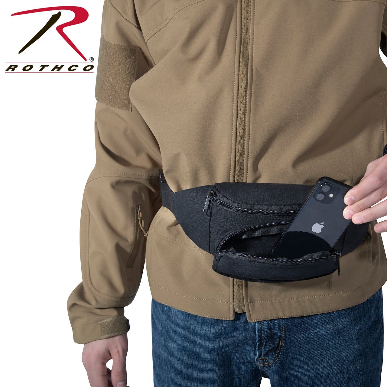 Rothco Canvas Crossbody Fanny Pack - Black LARSON TACTICAL SUPPLY