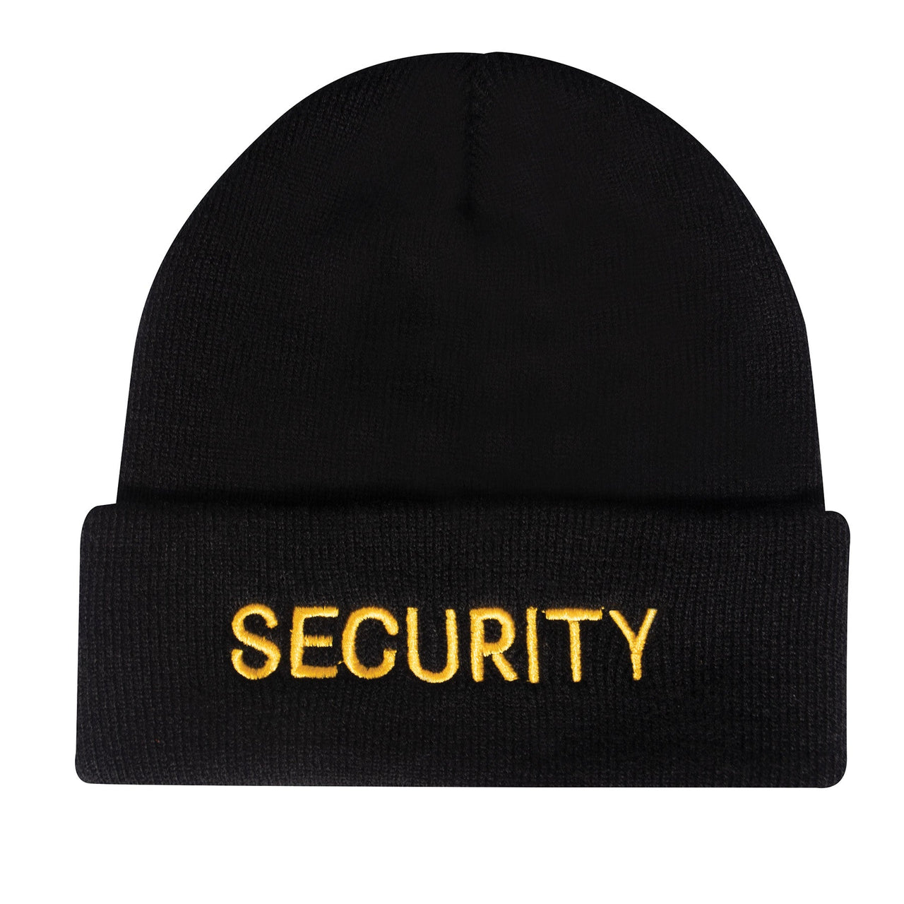 Rothco Embroidered Security Watch Cap - Black & Gold LARSON TACTICAL SUPPLY