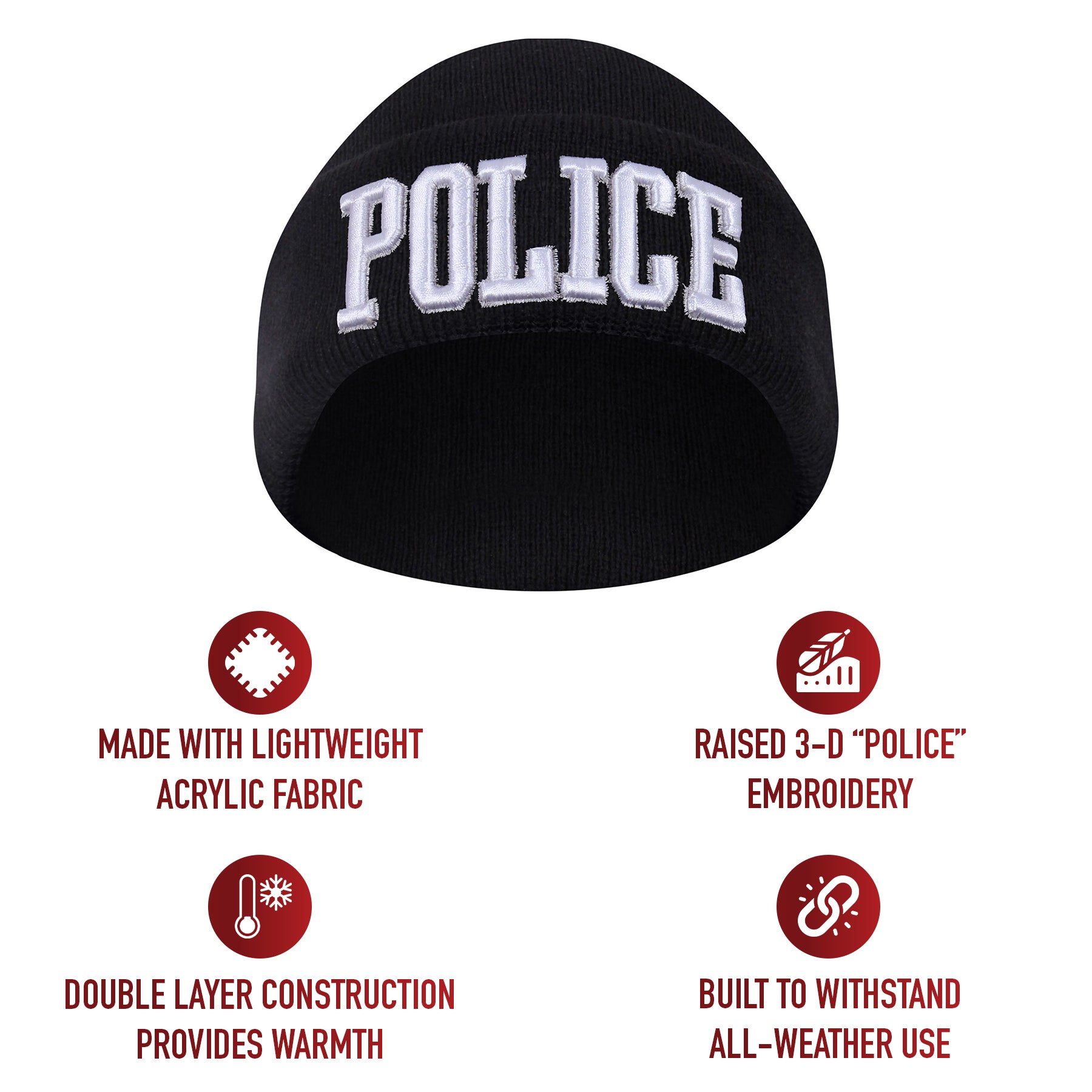 Rothco Deluxe Public Safety Embroidered Watch Cap LARSON TACTICAL SUPPLY