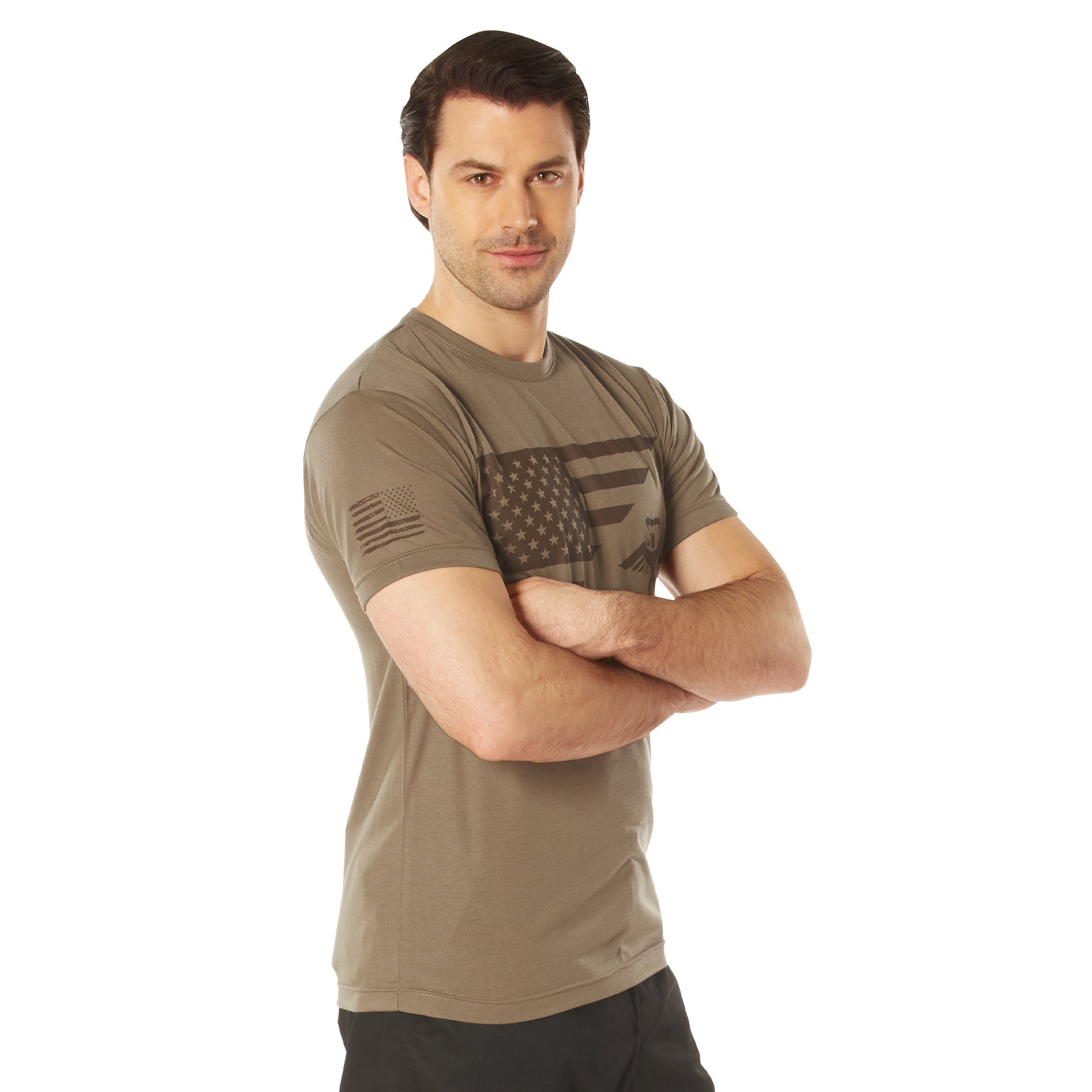Rothco USMC Eagle, Globe, & Anchor Moisture Wicking T-Shirt - AR 670-1 Coyote Brown LARSON TACTICAL SUPPLY
