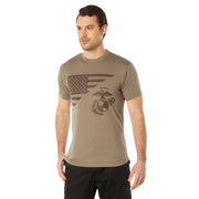 Rothco USMC Eagle, Globe, & Anchor Moisture Wicking T-Shirt - AR 670-1 Coyote Brown LARSON TACTICAL SUPPLY