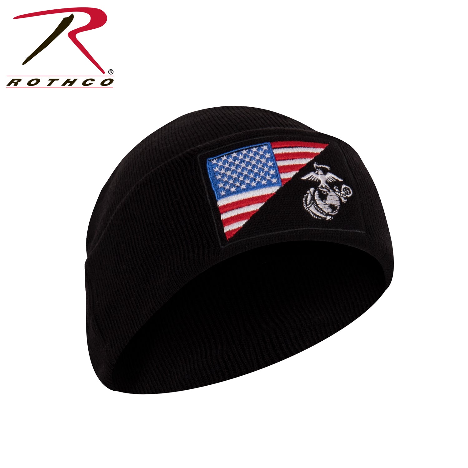 Rothco USMC Eagle, Globe and Anchor / US Flag Deluxe Fine Knit Watch Cap LARSON TACTICAL SUPPLY