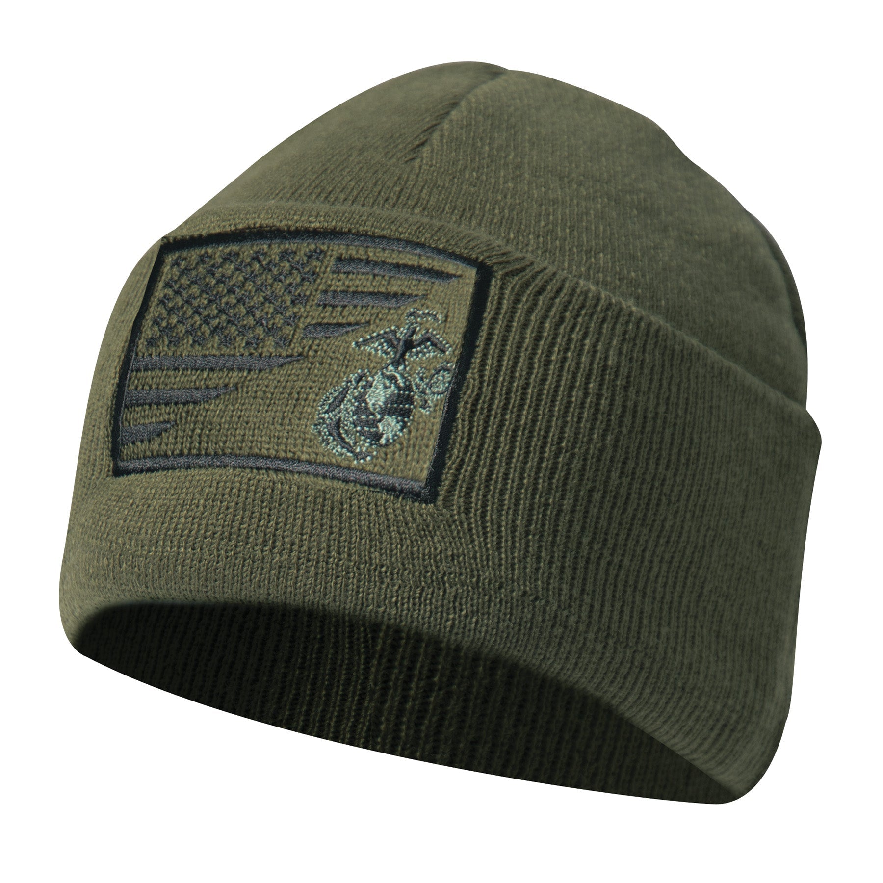 Rothco USMC Eagle, Globe and Anchor / US Flag Deluxe Fine Knit Watch Cap LARSON TACTICAL SUPPLY