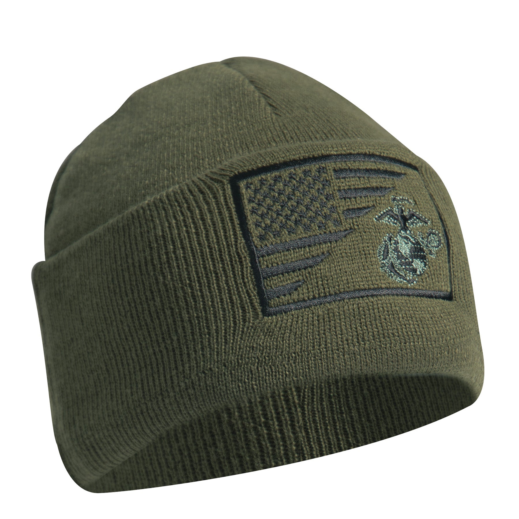 Rothco USMC Eagle, Globe and Anchor / US Flag Deluxe Fine Knit Watch Cap LARSON TACTICAL SUPPLY