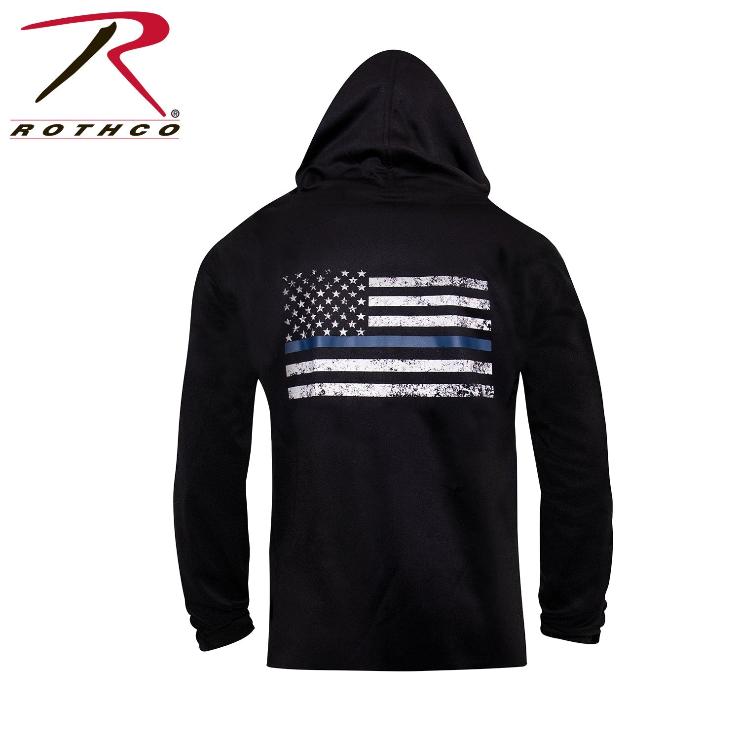 Rothco Thin Blue Line Concealed Carry Zippered Hoodie - Black LARSON TACTICAL SUPPLY