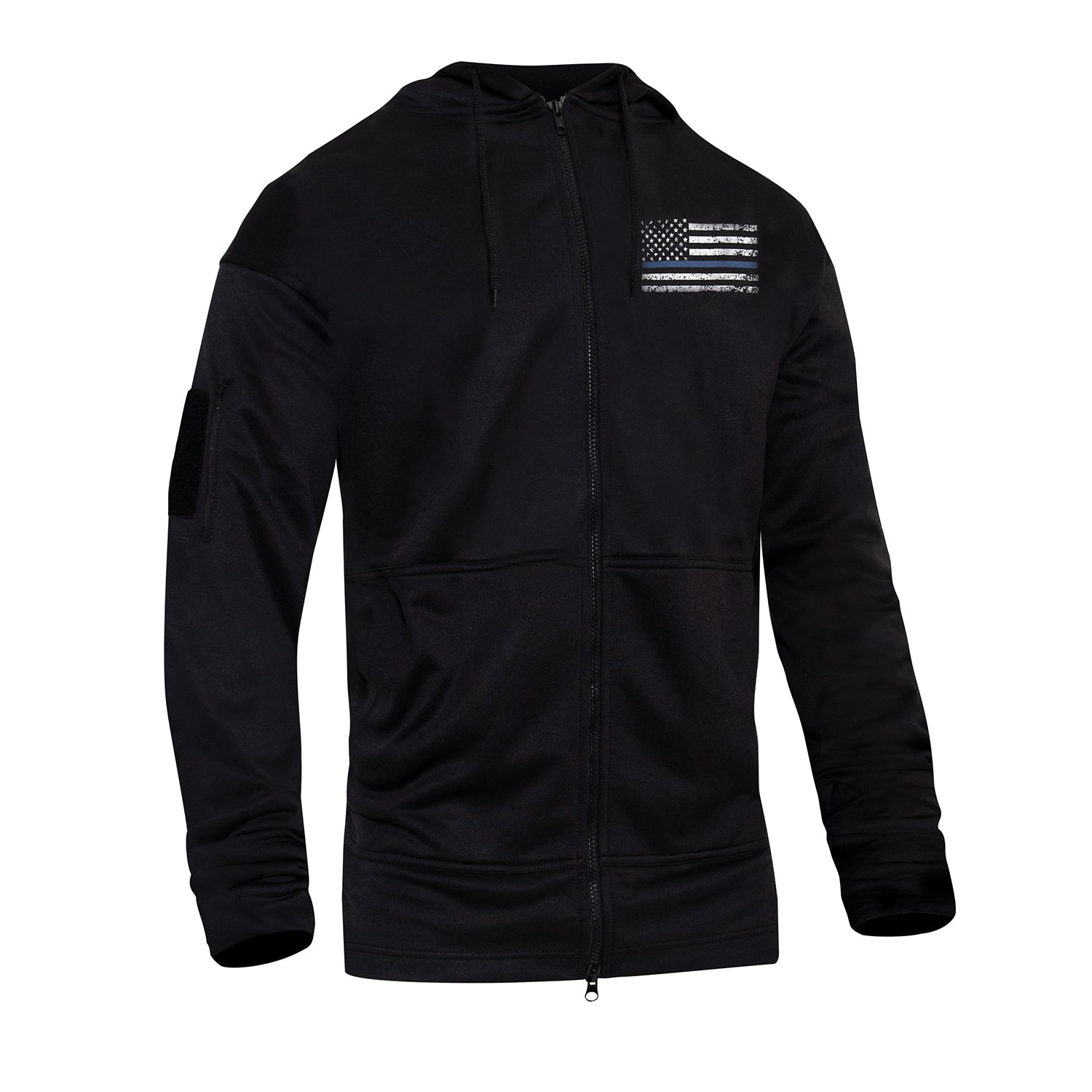 Rothco Thin Blue Line Concealed Carry Zippered Hoodie - Black LARSON TACTICAL SUPPLY