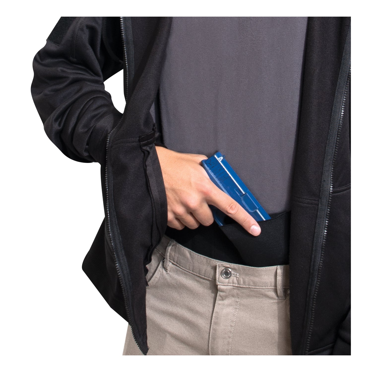 Rothco Thin Blue Line Concealed Carry Zippered Hoodie - Black LARSON TACTICAL SUPPLY