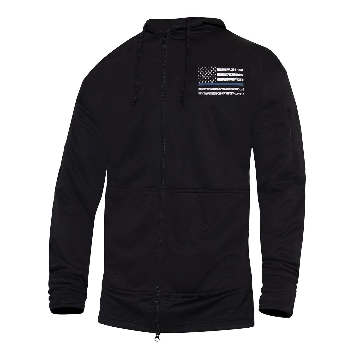 Rothco Thin Blue Line Concealed Carry Zippered Hoodie - Black LARSON TACTICAL SUPPLY