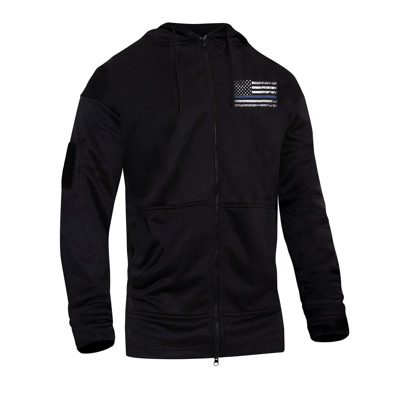 Rothco Thin Blue Line Concealed Carry Zippered Hoodie - Black LARSON TACTICAL SUPPLY