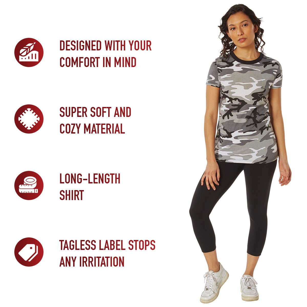 Rothco Womens Long Length Camo T-Shirt LARSON TACTICAL SUPPLY