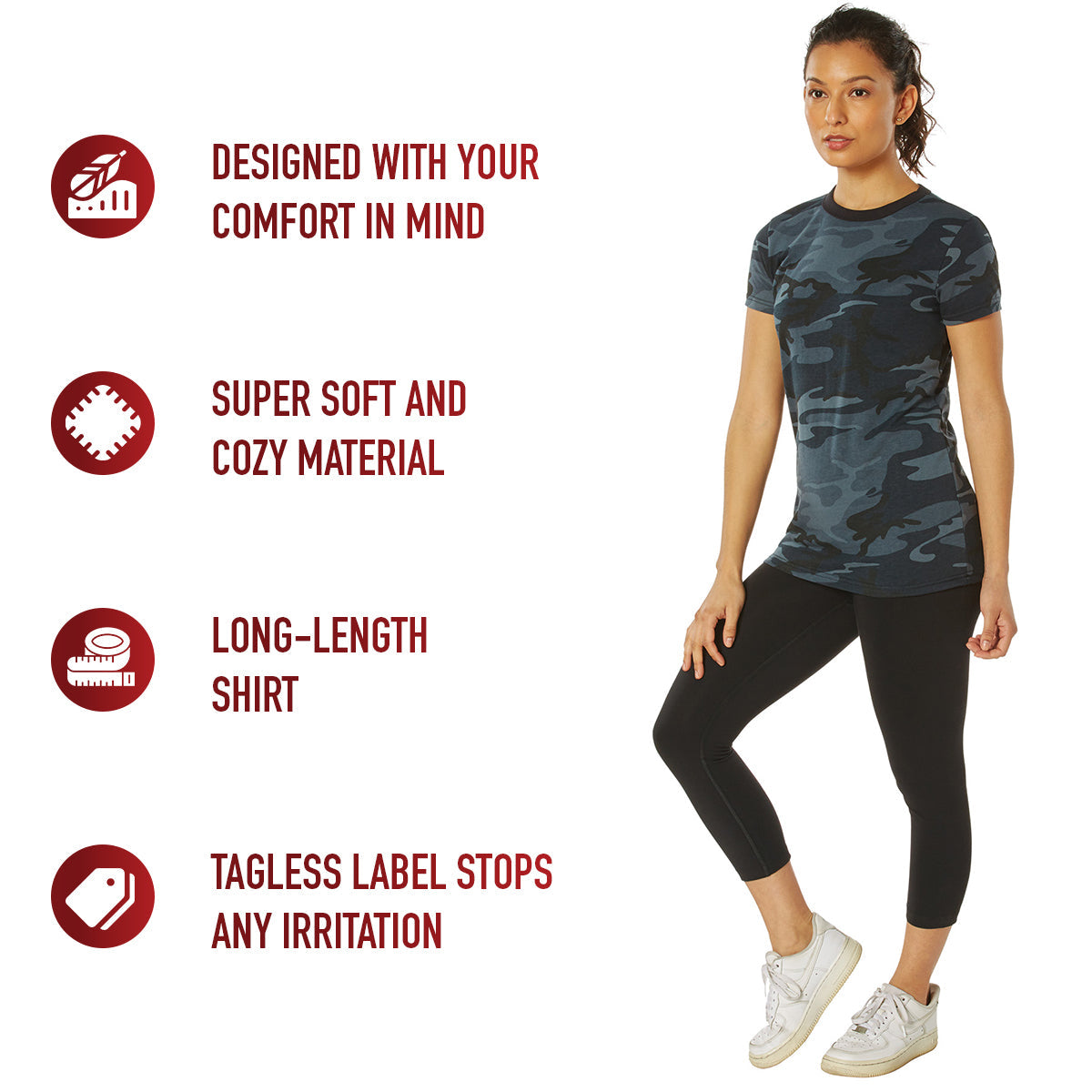 Rothco Womens Long Length Camo T-Shirt LARSON TACTICAL SUPPLY