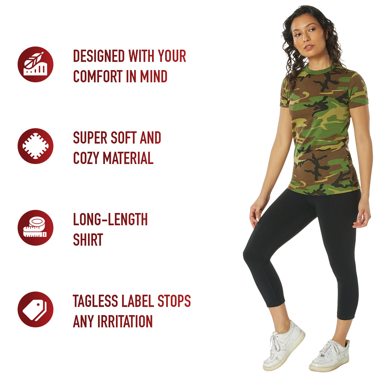 Rothco Womens Long Length Camo T-Shirt LARSON TACTICAL SUPPLY