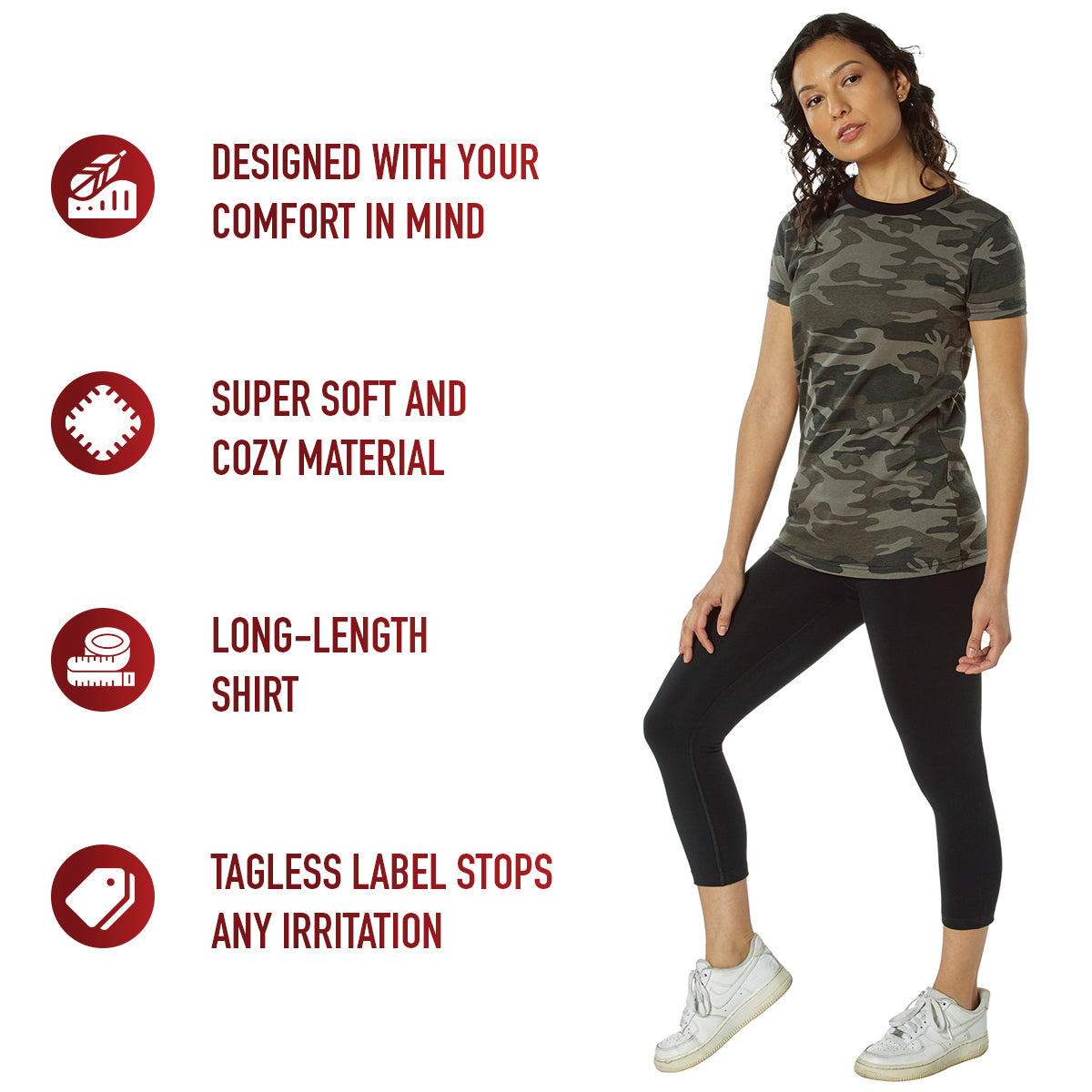 Rothco Womens Long Length Camo T-Shirt LARSON TACTICAL SUPPLY