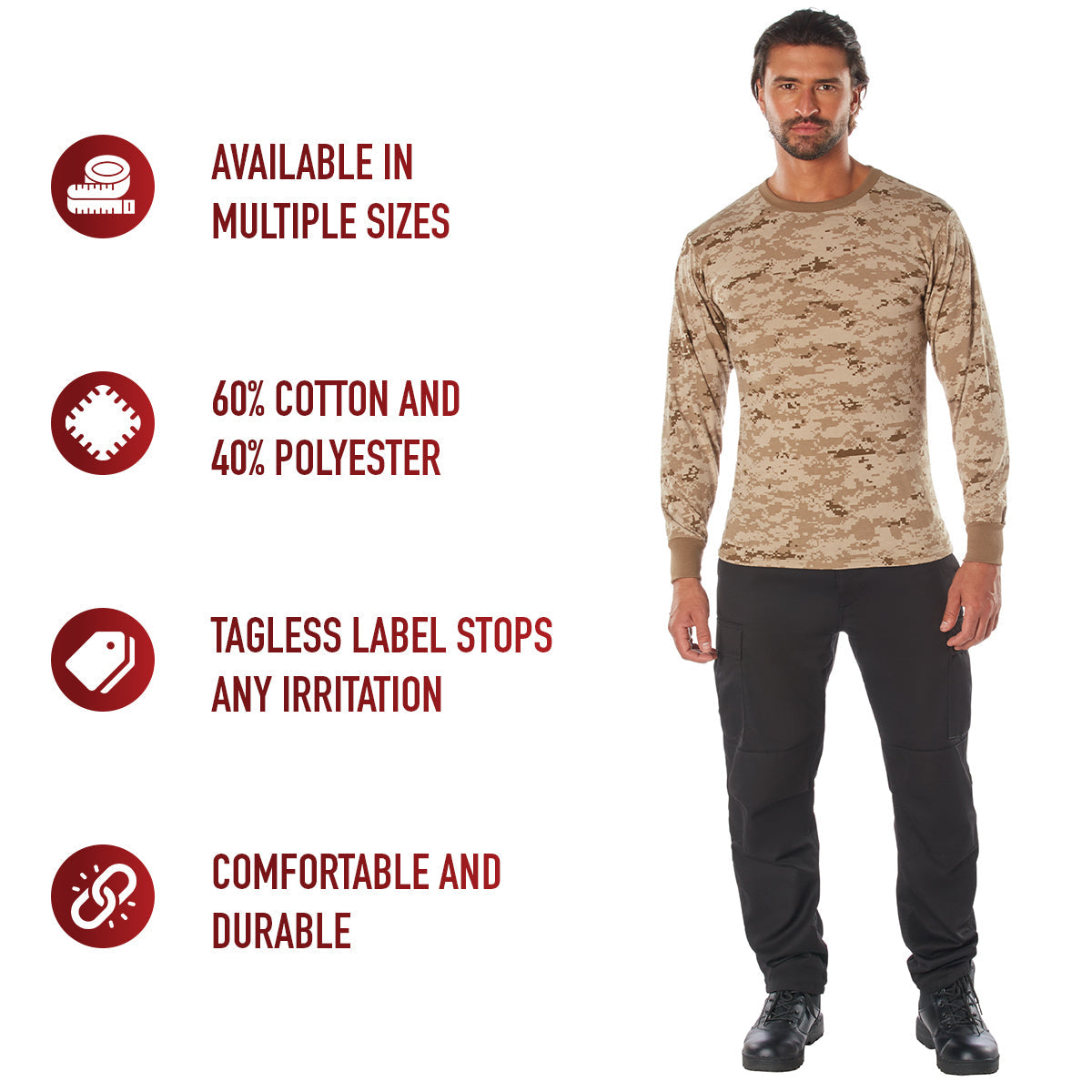 Rothco Long Sleeve Digital Camo T-Shirt LARSON TACTICAL SUPPLY