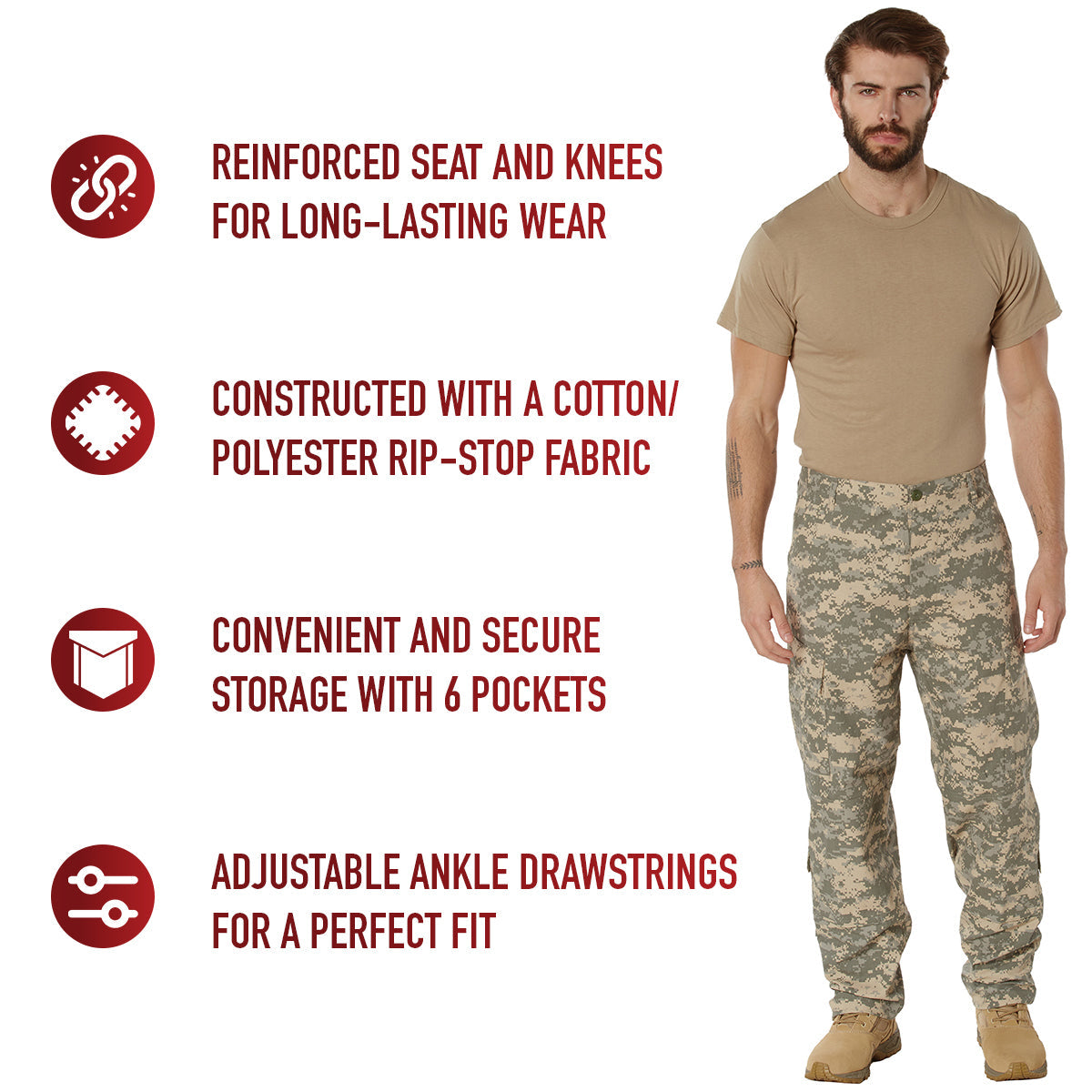 Rothco ACU Digital Camo Combat Uniform Pants LARSON TACTICAL SUPPLY