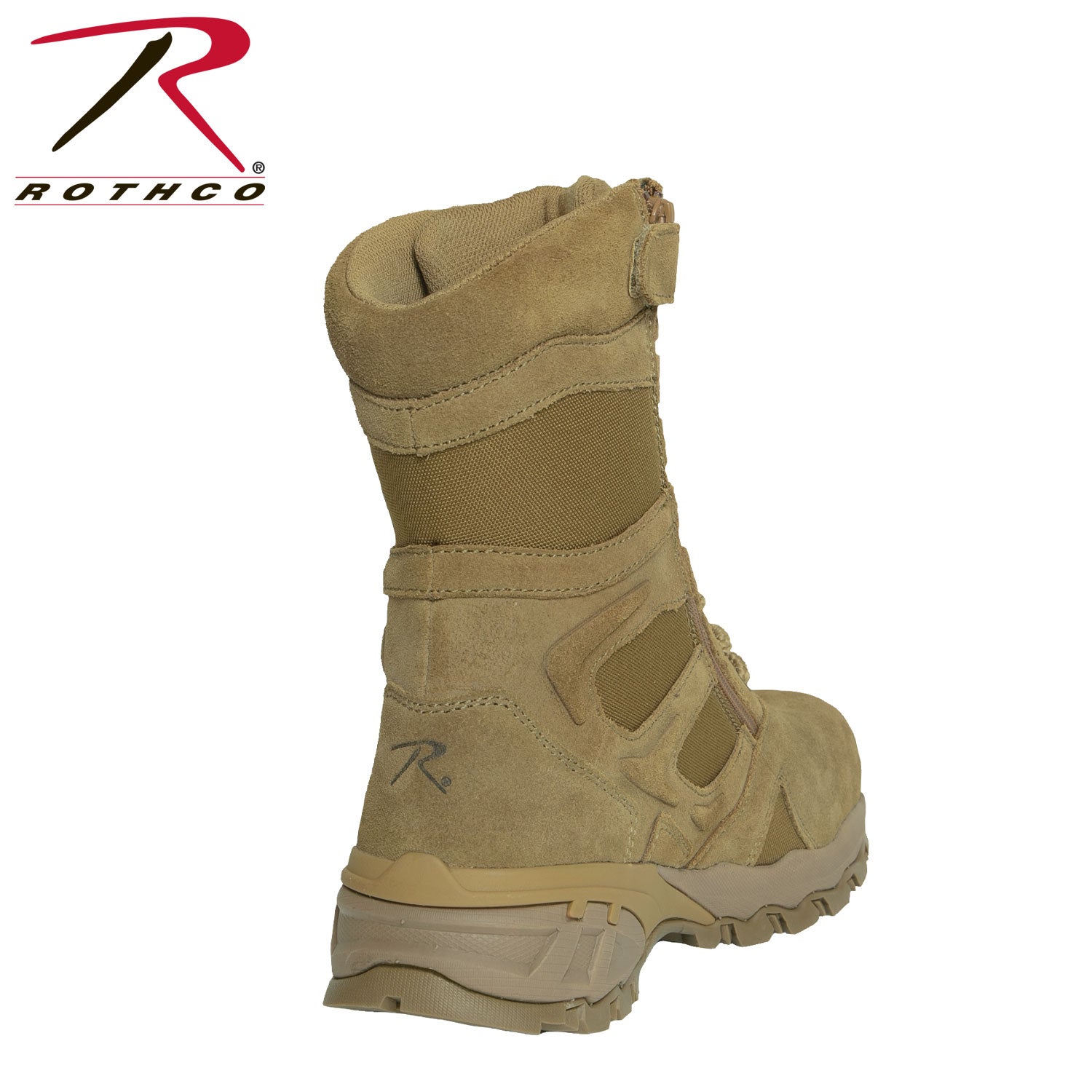 Rothco Forced Entry Composite Toe AR 670-1 Coyote Brown Side Zip Tactical Boot - 8 Inch LARSON TACTICAL SUPPLY
