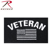 Rothco Veteran With US Flag Fine Knit Watch Cap - Black LARSON TACTICAL SUPPLY
