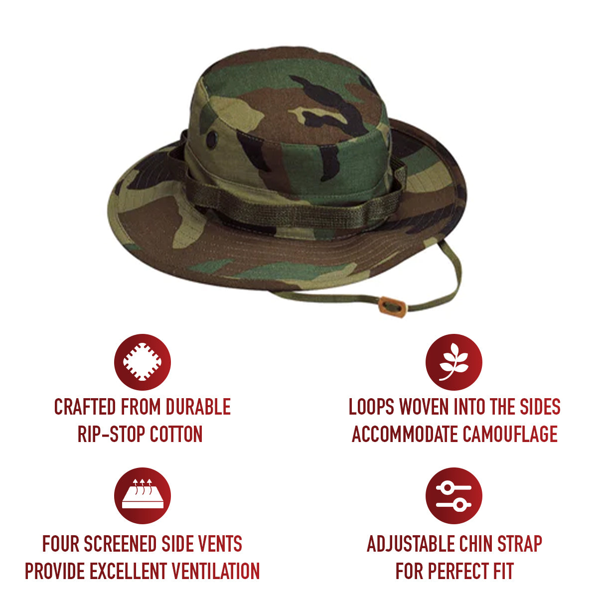 Rothco 100% Cotton Rip-Stop Boonie Hat LARSON TACTICAL SUPPLY