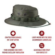 Rothco 100% Cotton Rip-Stop Boonie Hat LARSON TACTICAL SUPPLY