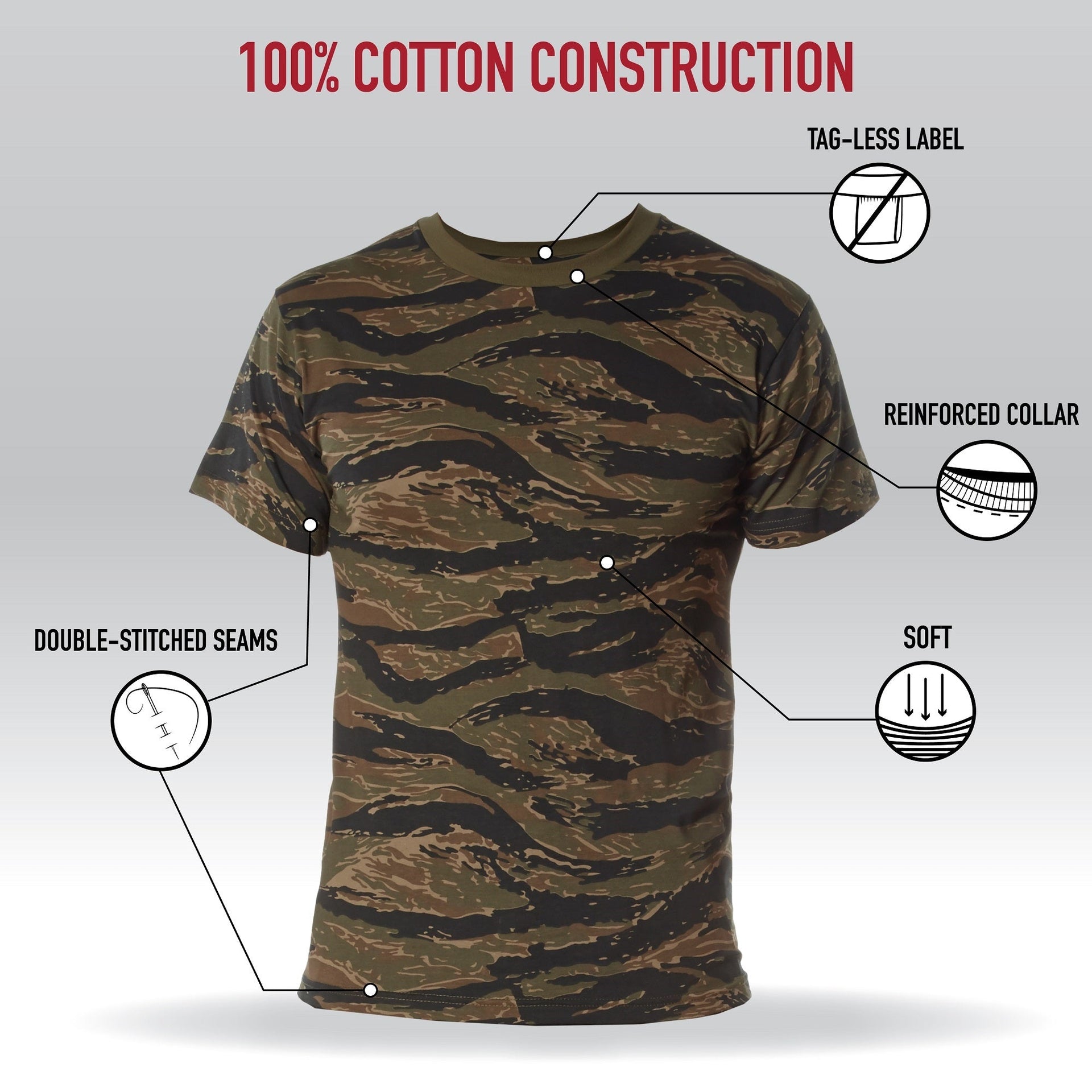 Rothco Camo 100% Cotton T-Shirt LARSON TACTICAL SUPPLY