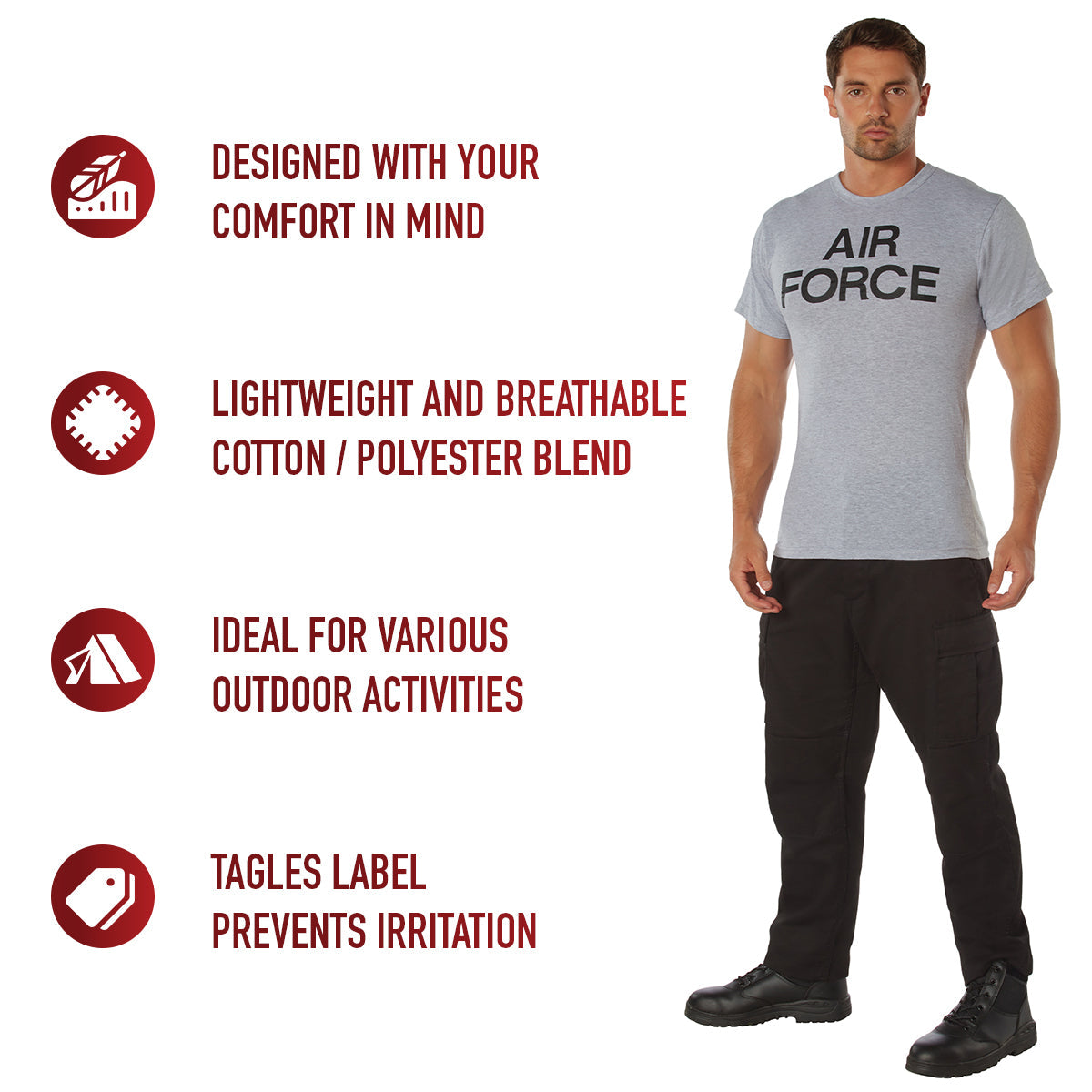 Rothco Grey Physical Training T-Shirt LARSON TACTICAL SUPPLY