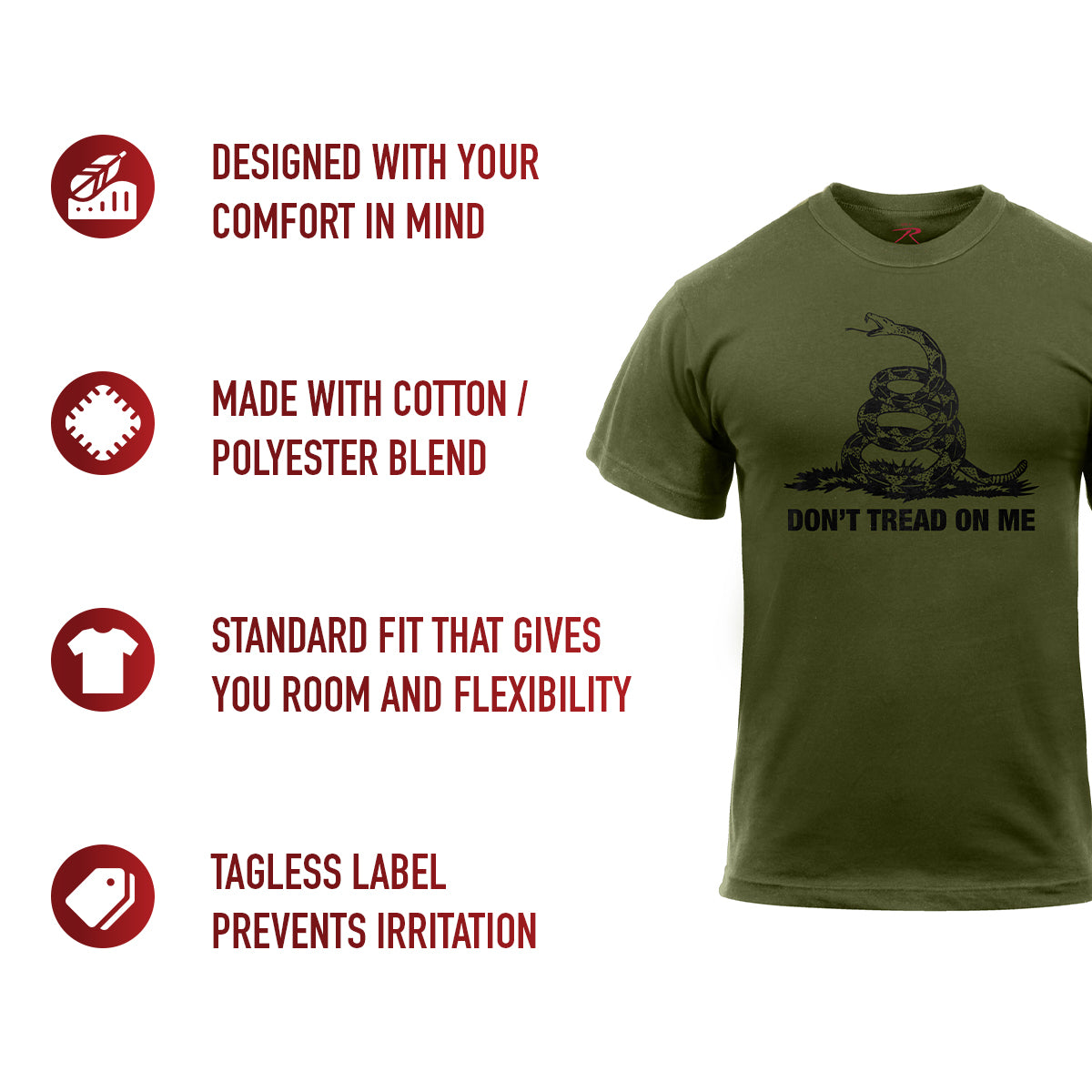 Rothco Don't Tread On Me T-Shirt LARSON TACTICAL SUPPLY