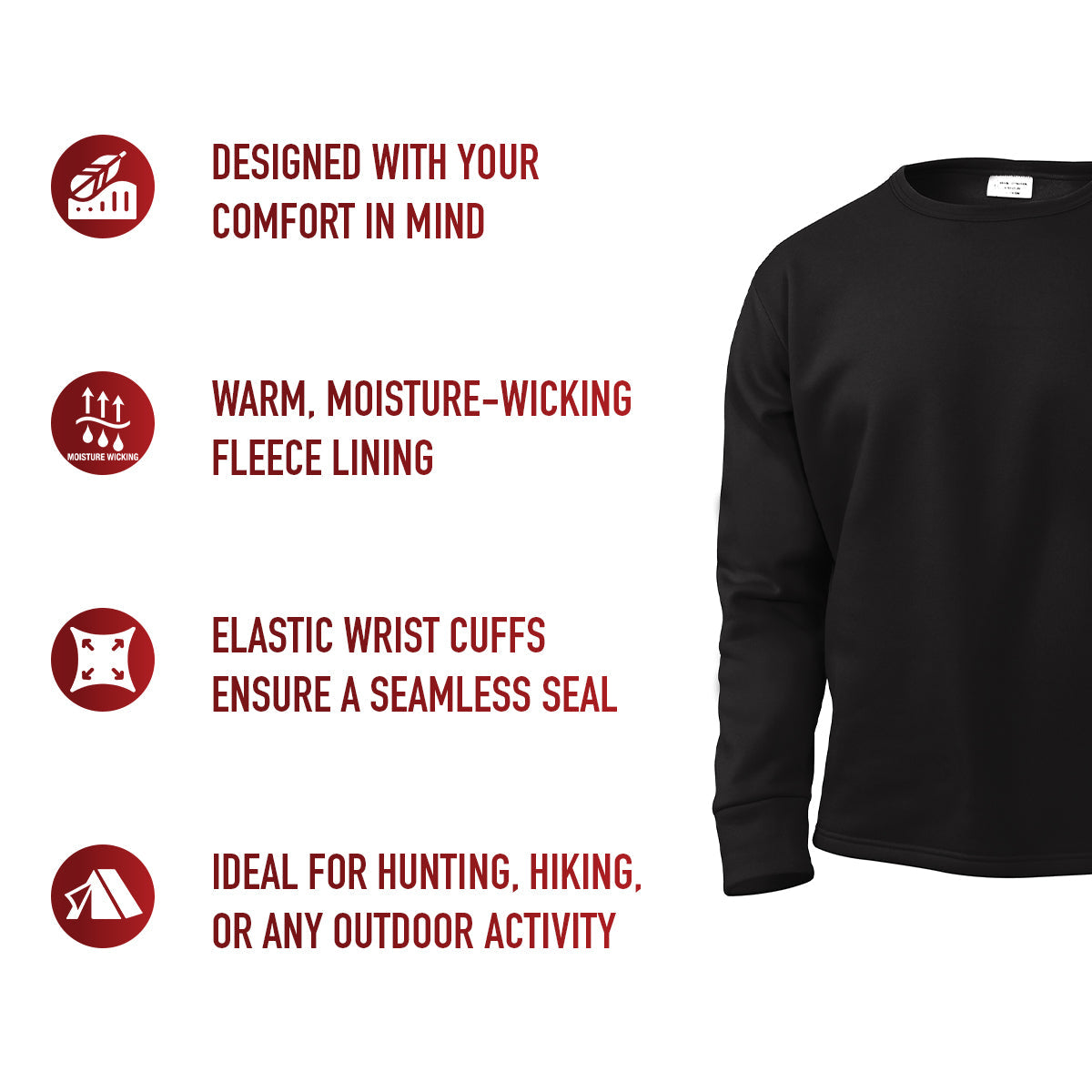 Rothco ECWCS Poly Crew Neck Top LARSON TACTICAL SUPPLY