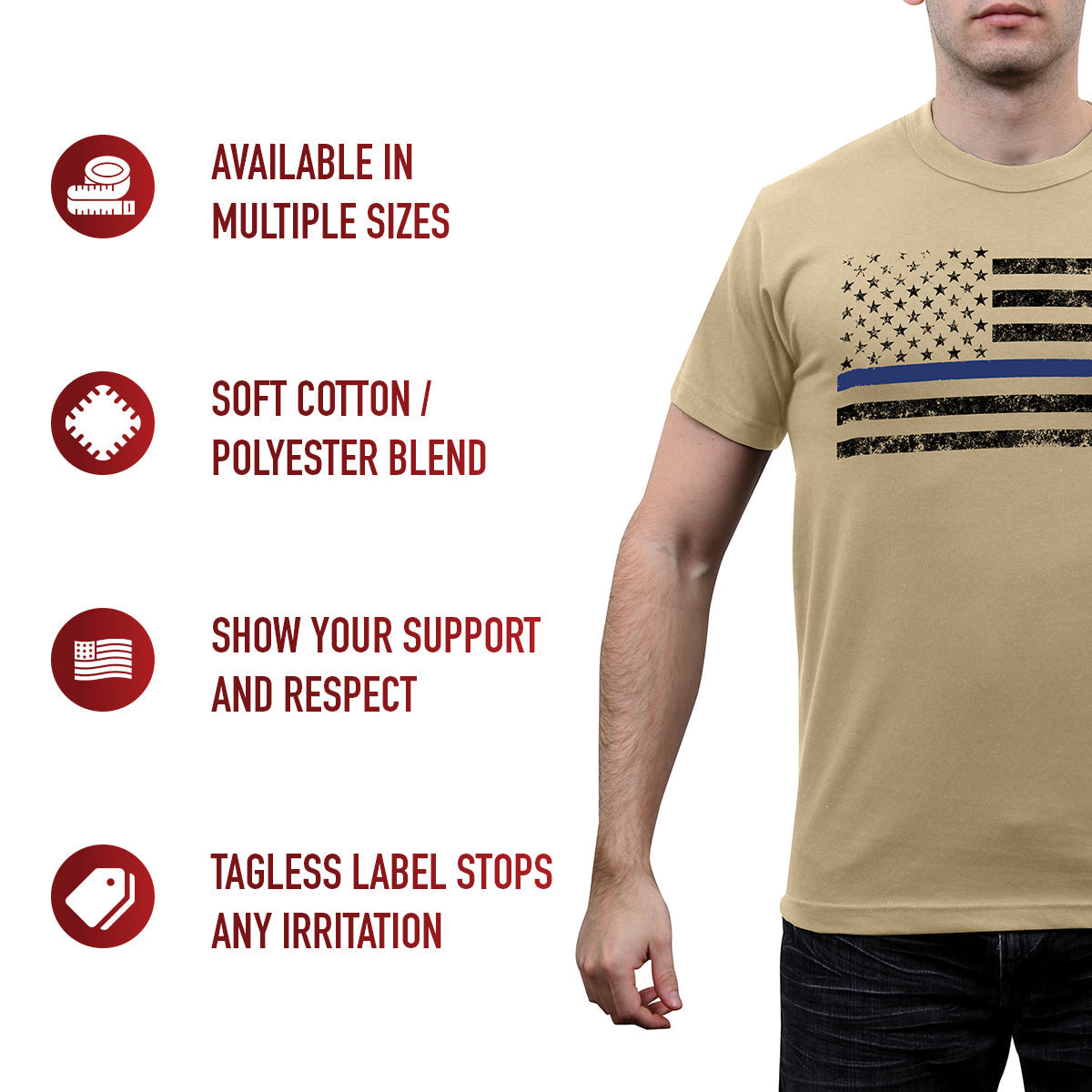 Rothco Thin Blue Line T-Shirt LARSON TACTICAL SUPPLY