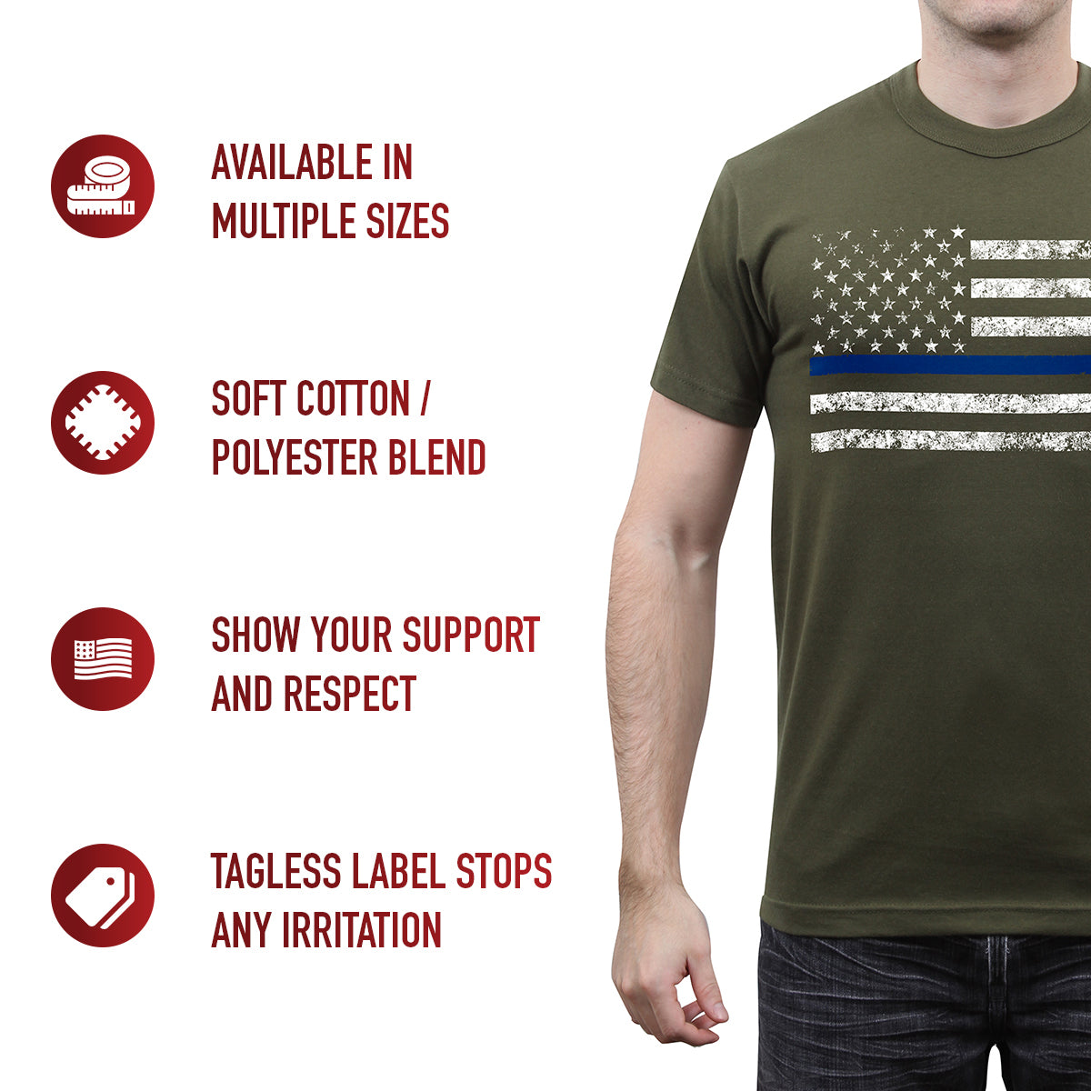 Rothco Thin Blue Line T-Shirt LARSON TACTICAL SUPPLY